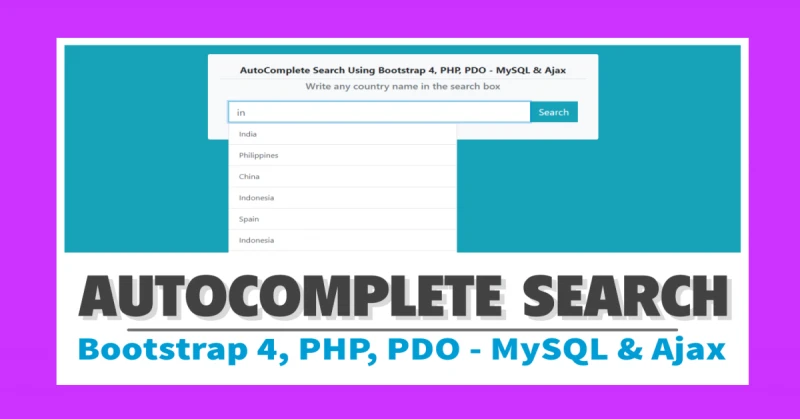Autocomplete Search Using PHP, PDO - MySQL & Ajax