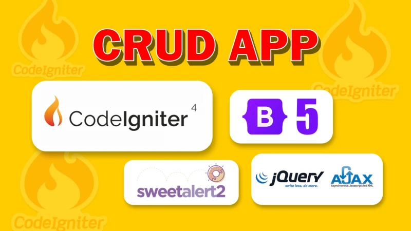 CRUD App Using CodeIgniter 4, Bootstrap 5, jQuery - Ajax