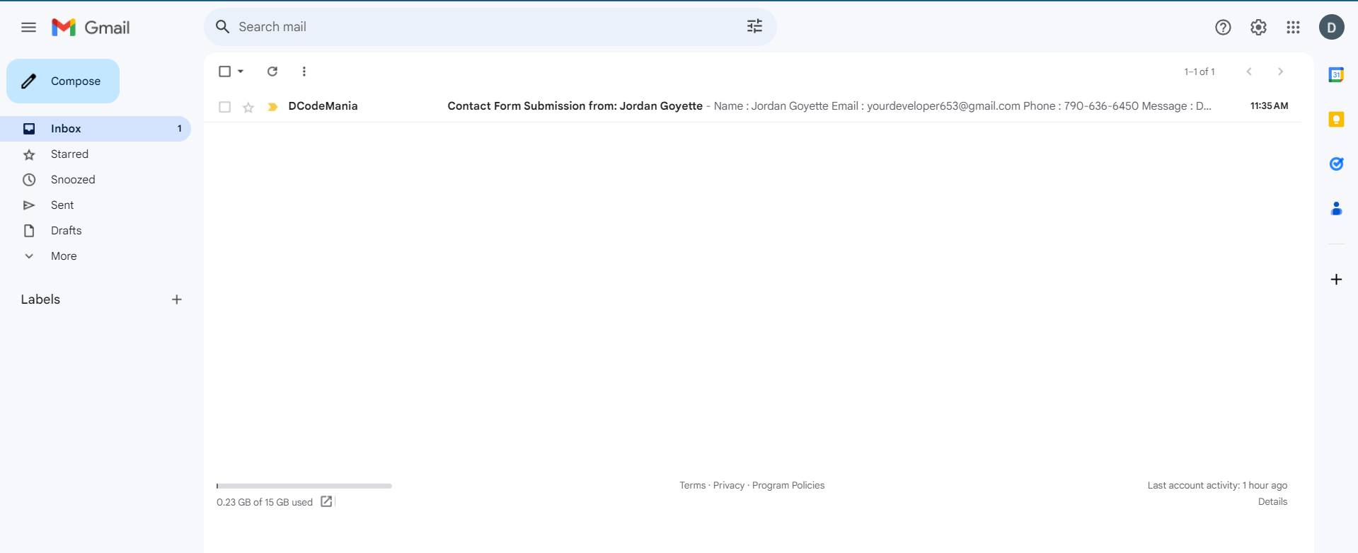 Send Mail with Contact Form Using PHPMailer & Gmail SMTP