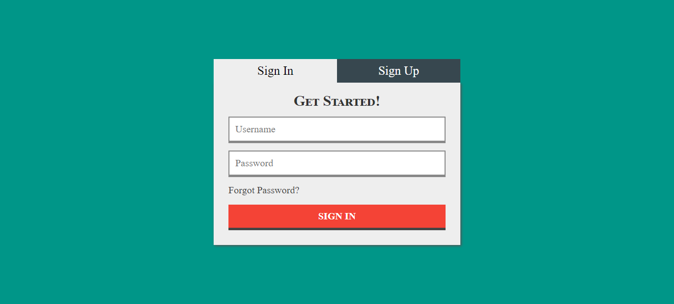 Tabbed Style Login & Registration Form Design Using HTML5, CSS3 & jQuery